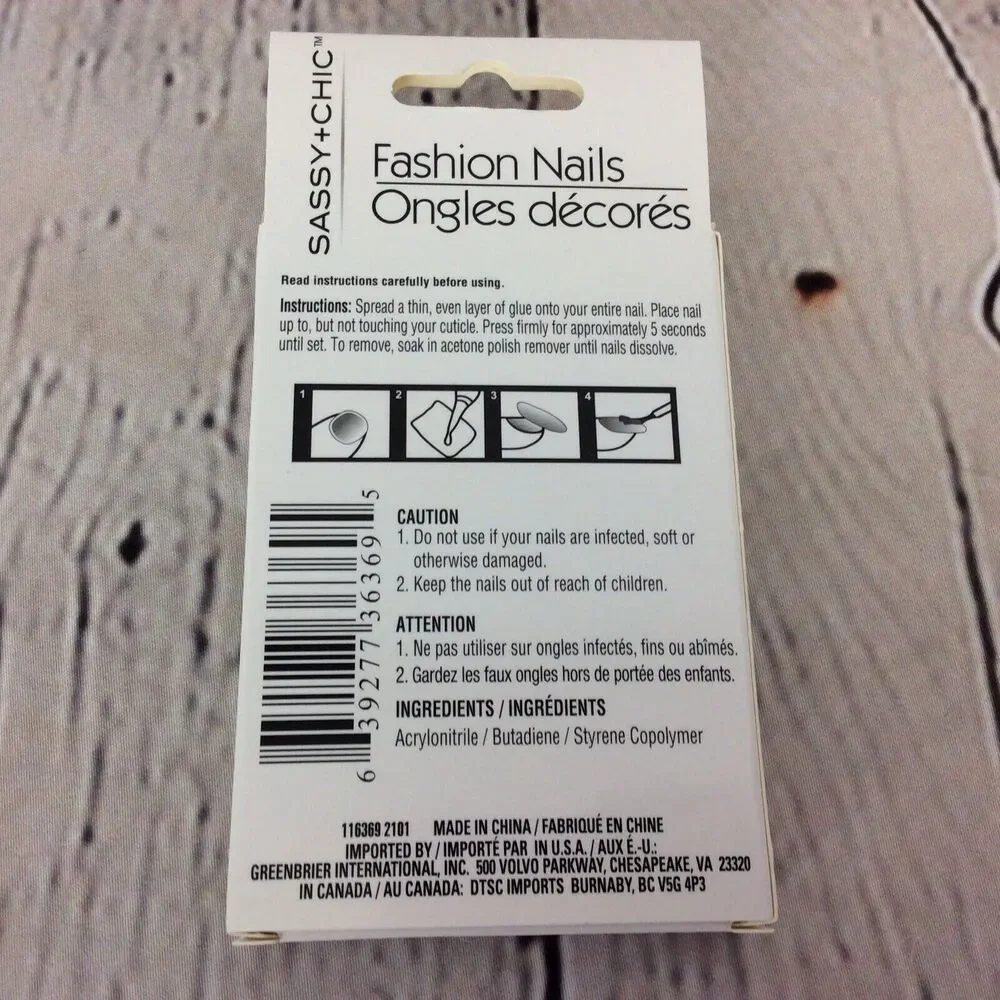Sassy+Chic Glue-on Nails 2Sets 24pcs Glue NOT Included Watermelon & Animal Print